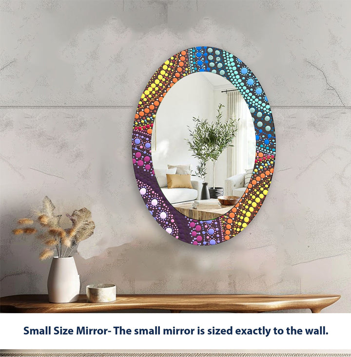 Yellow Color Mosaic Oval Wall Mirror