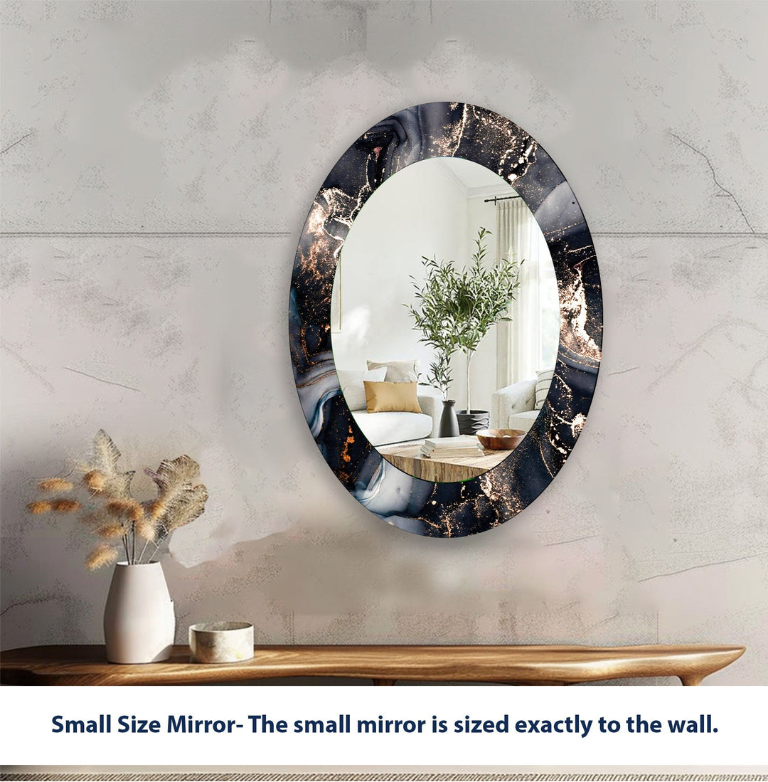 Black Entryway Oval Wall Mirror