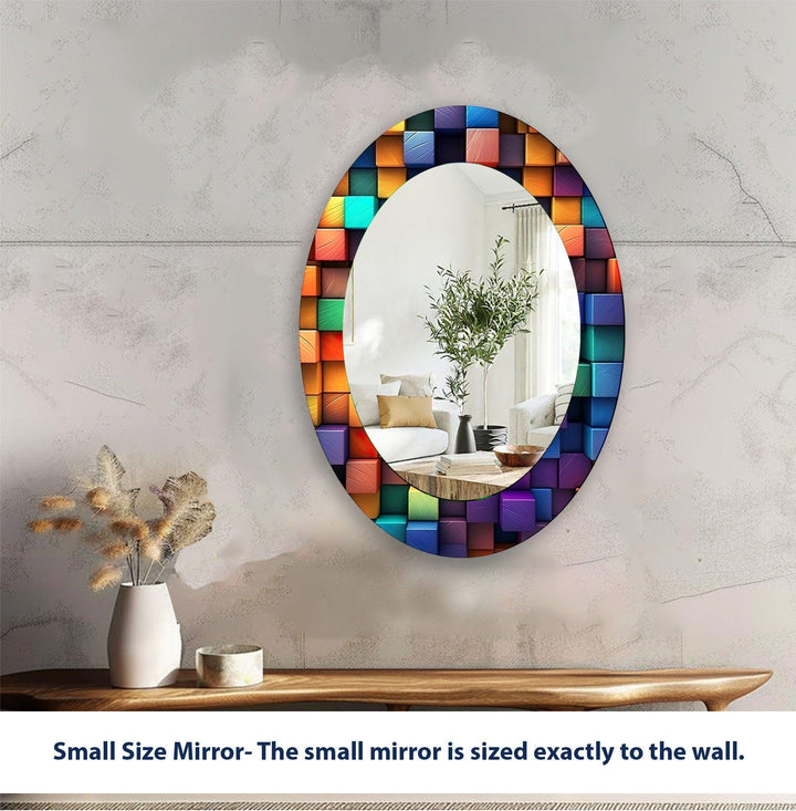 Color Stained Oval Wall Mirror