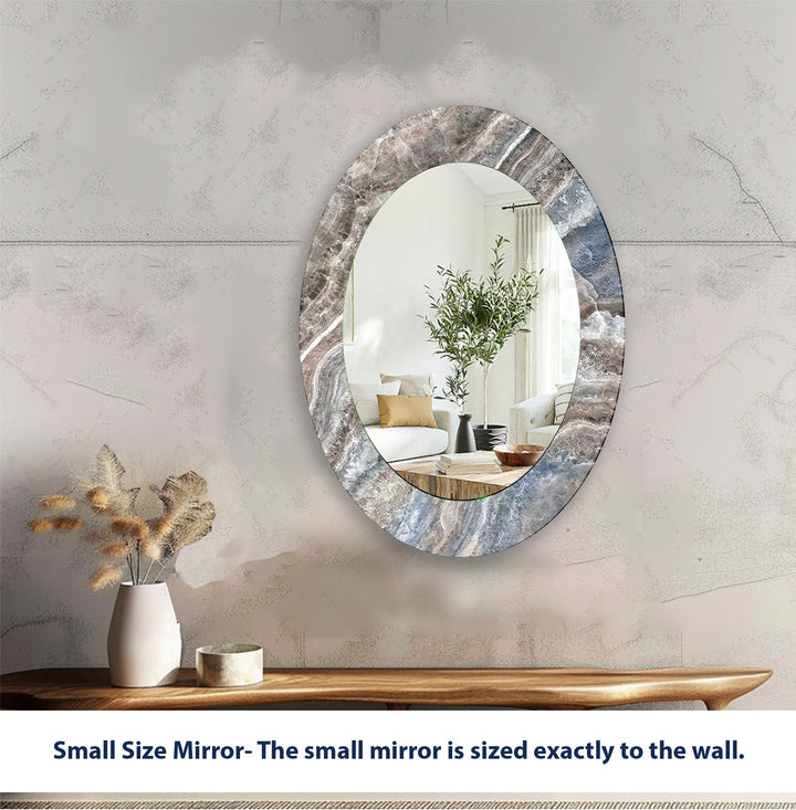 Gray Entryway Oval Wall Mirror