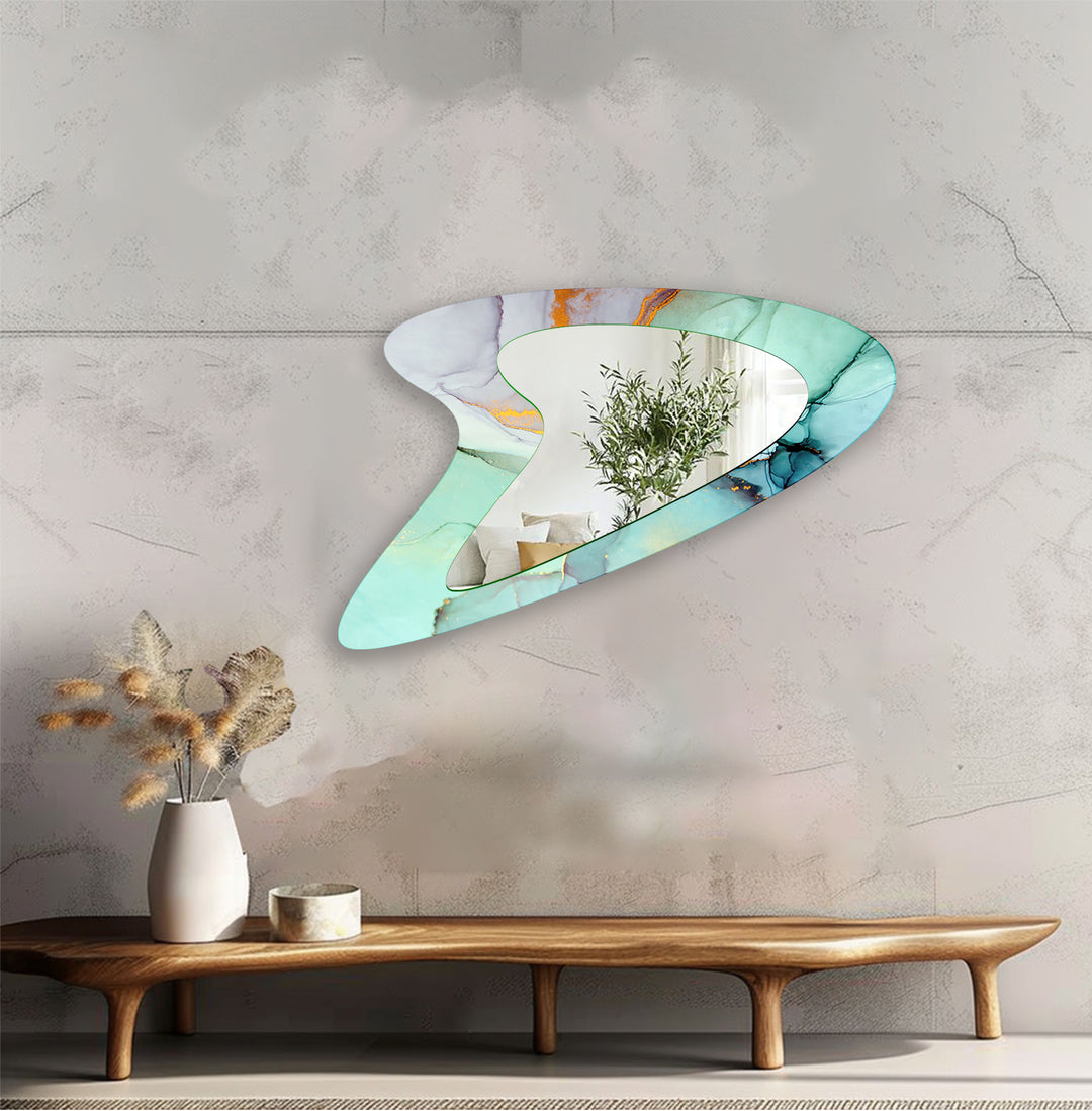 Asymmetric Marble Small Wall Mirror