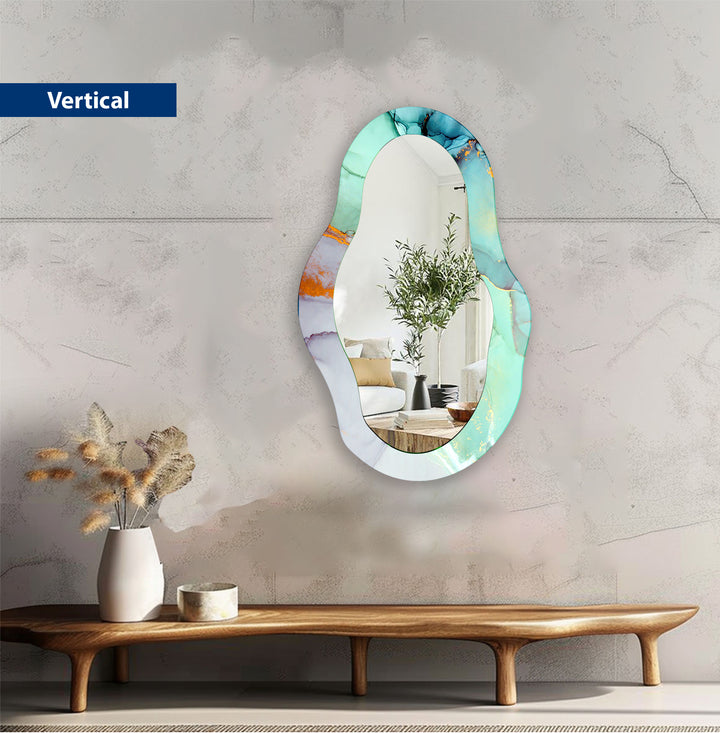 Large Marble Asymmetrical Wall Mirror