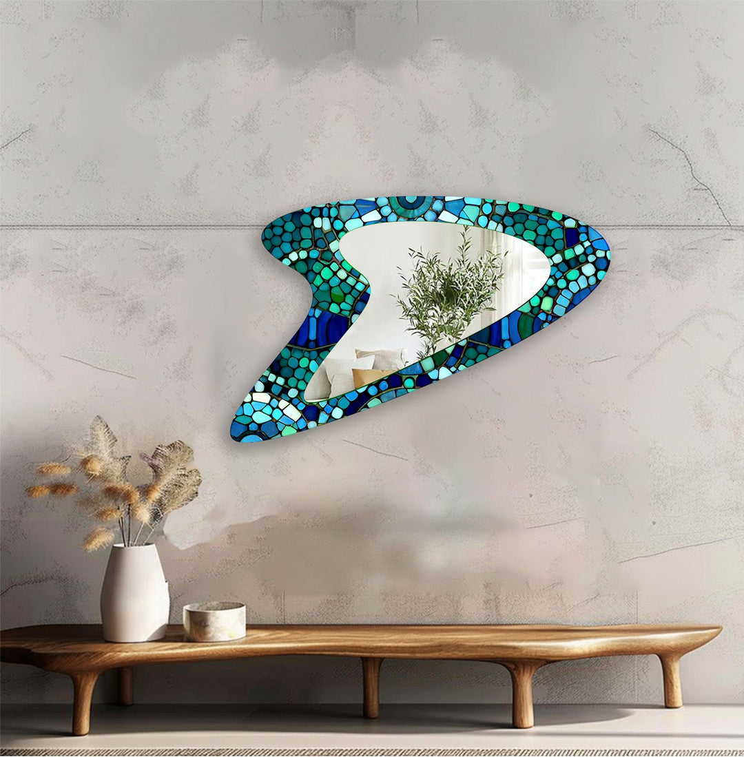 Blue - Green Decorative Mosaic Wall Mirror