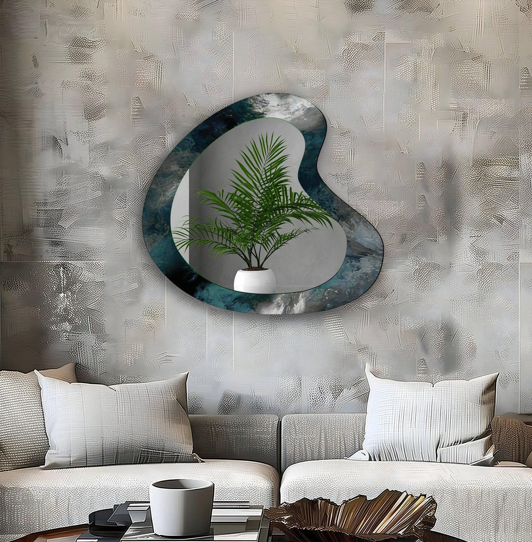 Decorative Green Abstract Wall Mirror