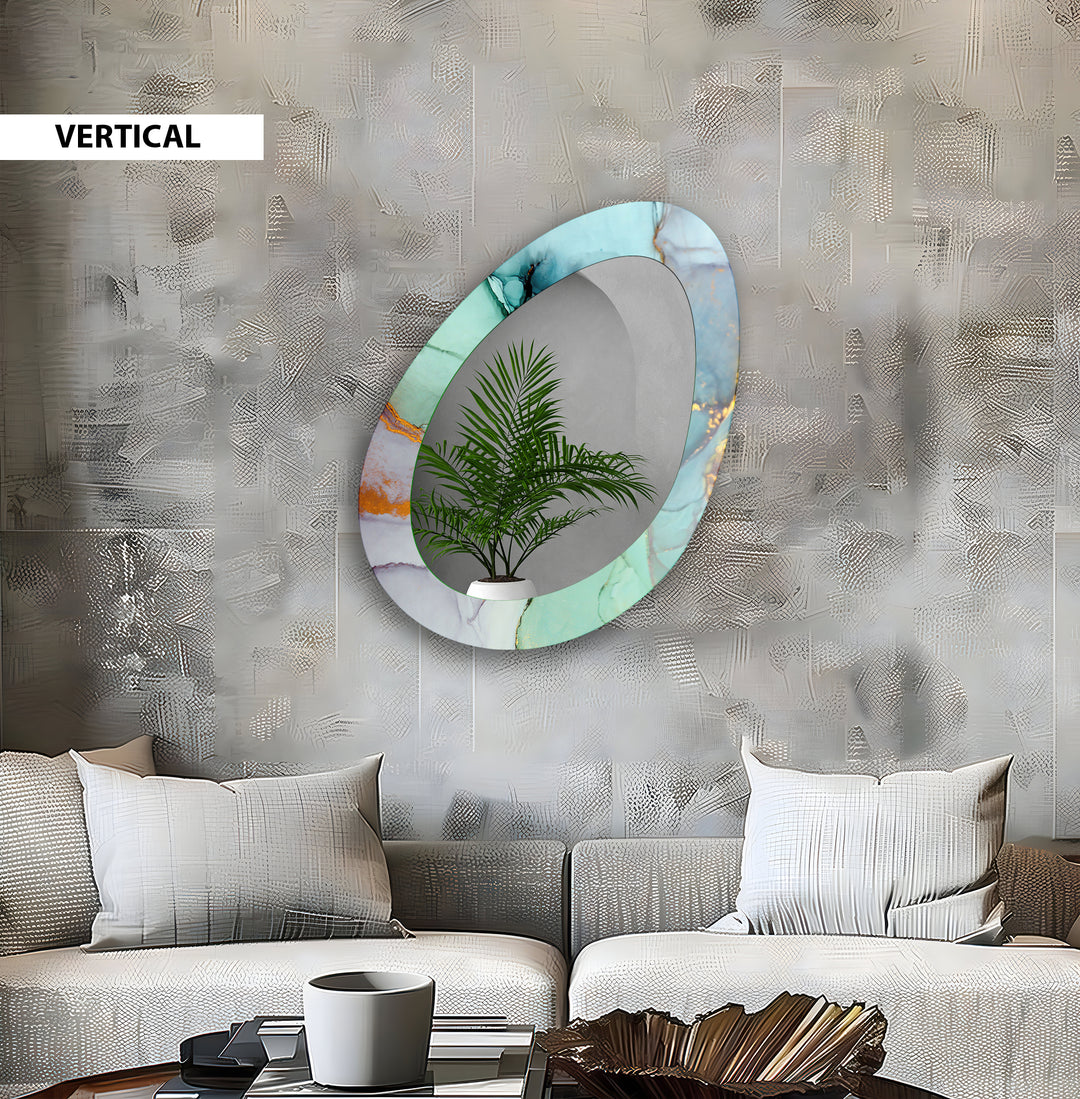 Asymmetric Oval Living Room Wall Mirror