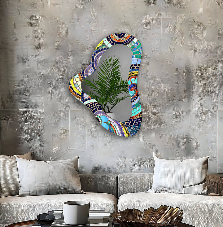 Mosaic Large Irregular Glass Wall Mirror