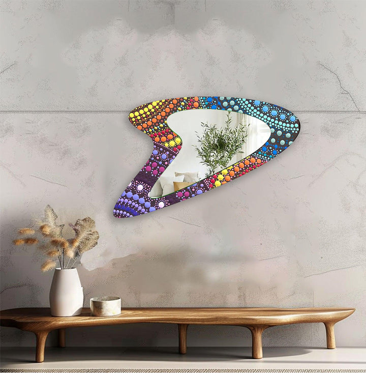 Rainbow Color Mosaic Small Wall Mirror