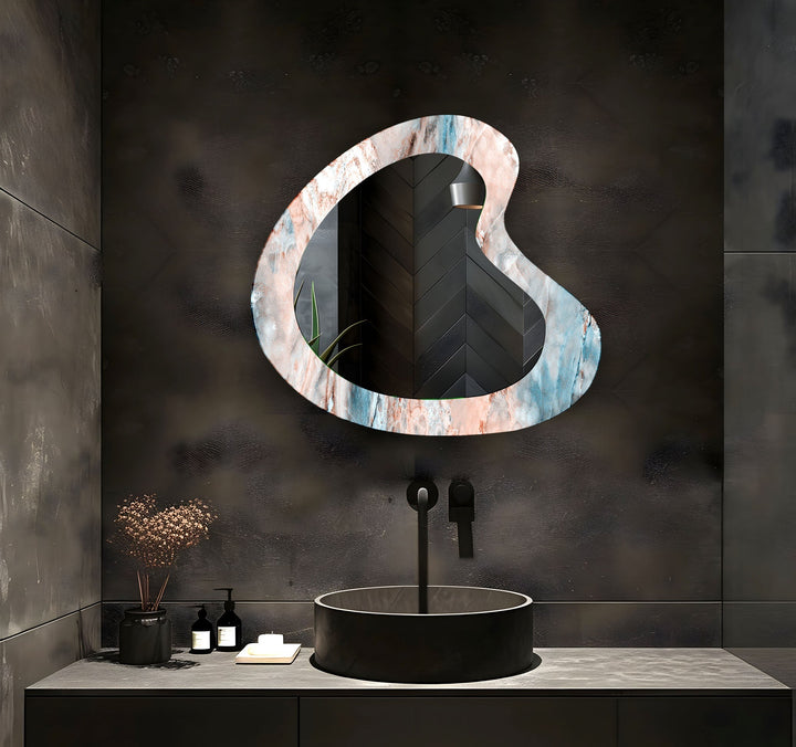 Pink Marble Elegant Glass Wall Mirror