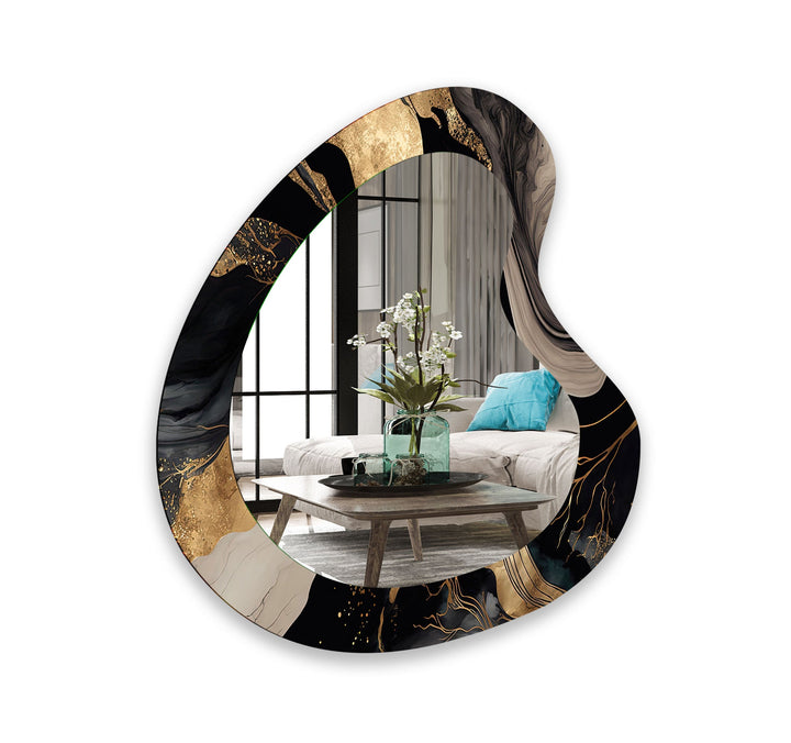 Black Marble Decorative Wall Mirror