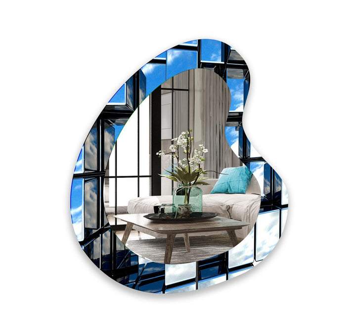 Modern Asymmetrical Glass Wall Mirror