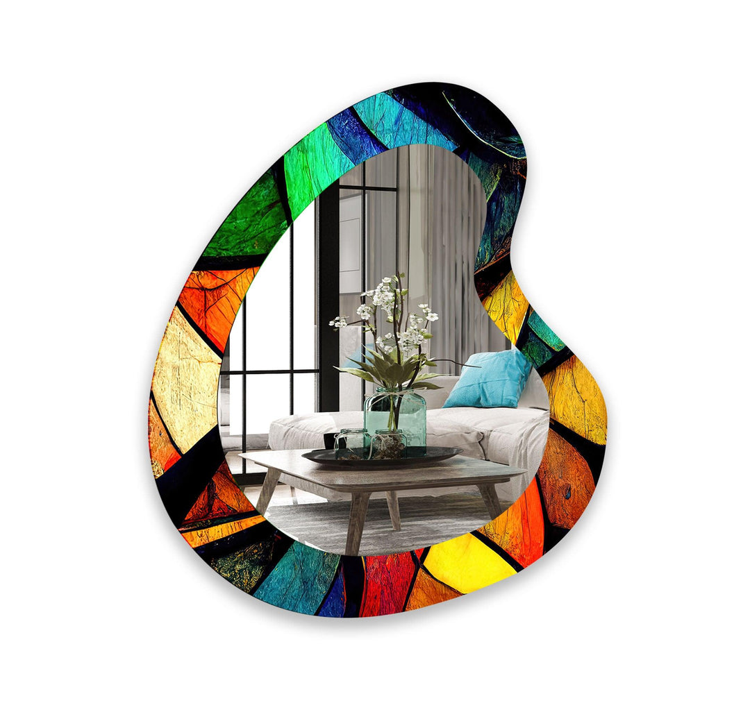 Colorful Modern Asymmetrical Wall Mirror