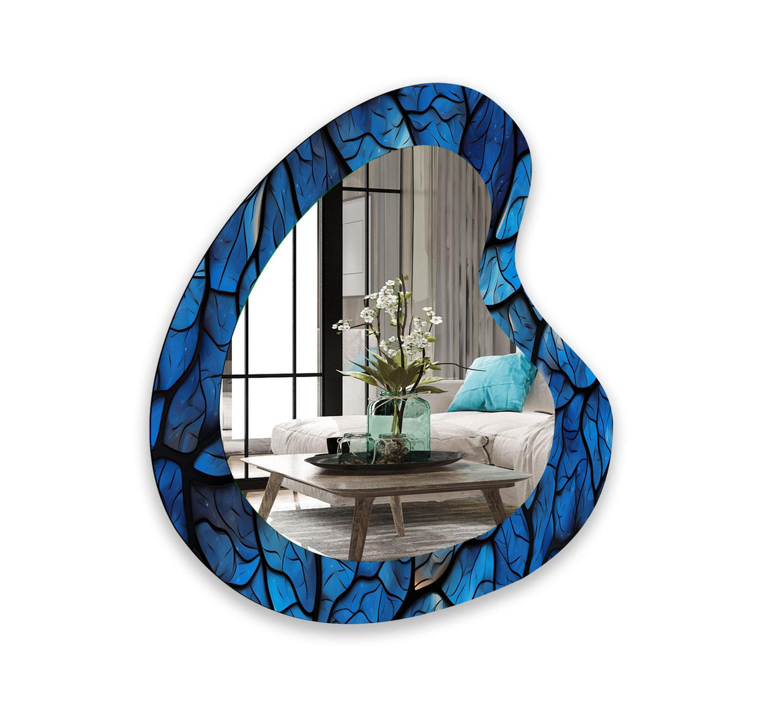 Stained Asymmetrical Glass Wall Mirror