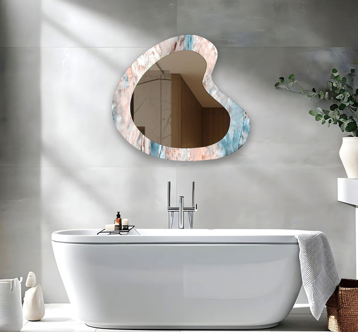 Pink Marble Elegant Glass Wall Mirror