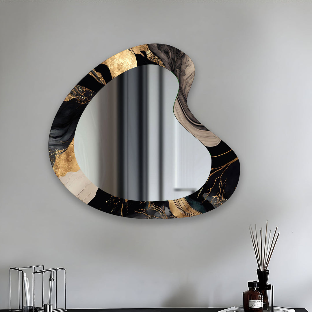 Black Marble Decorative Wall Mirror