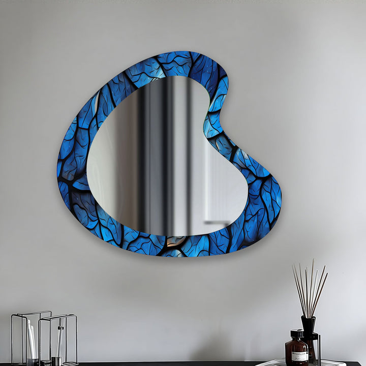 Stained Asymmetrical Glass Wall Mirror