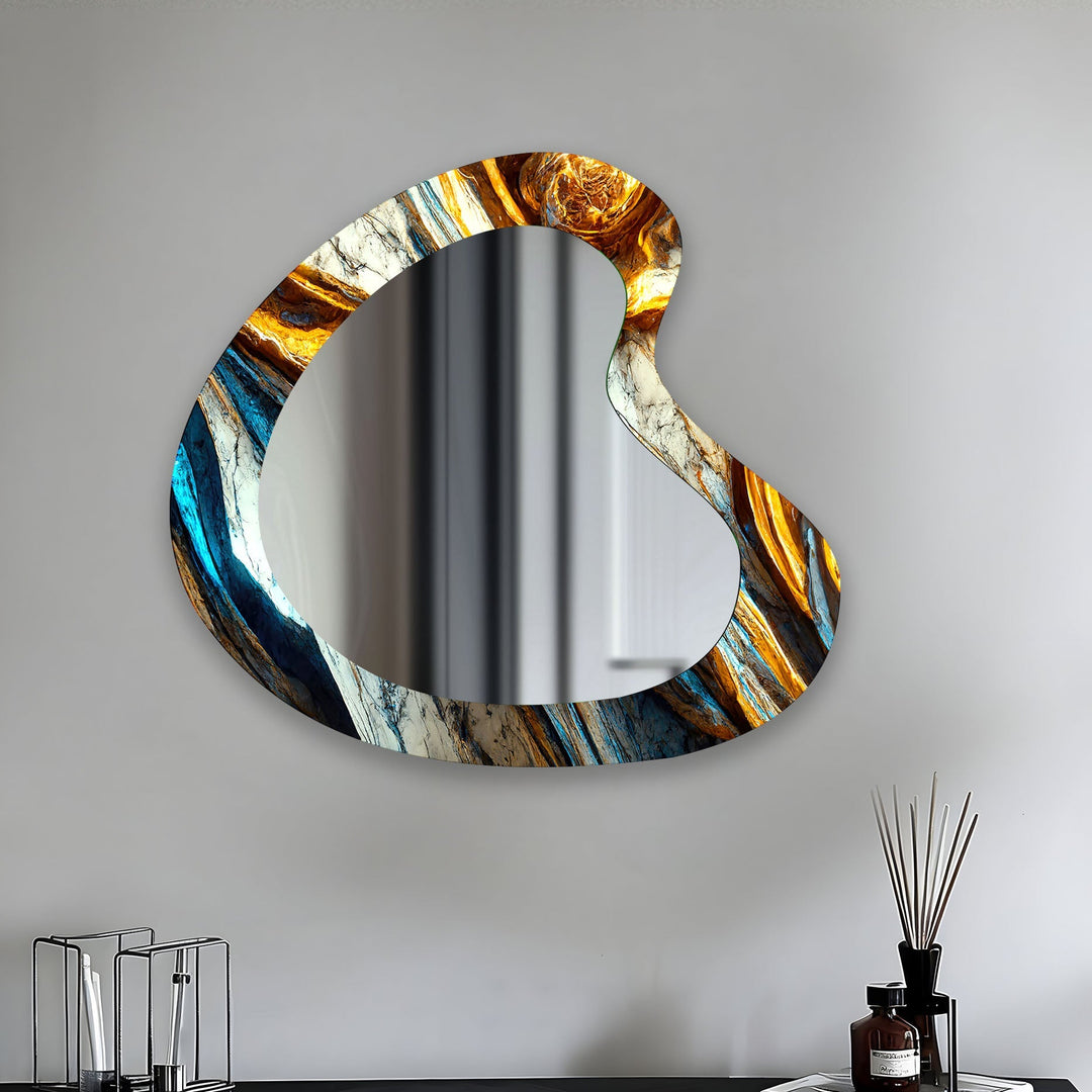 Wall mirrors with artistic frames that serve as both functional and decorative pieces
