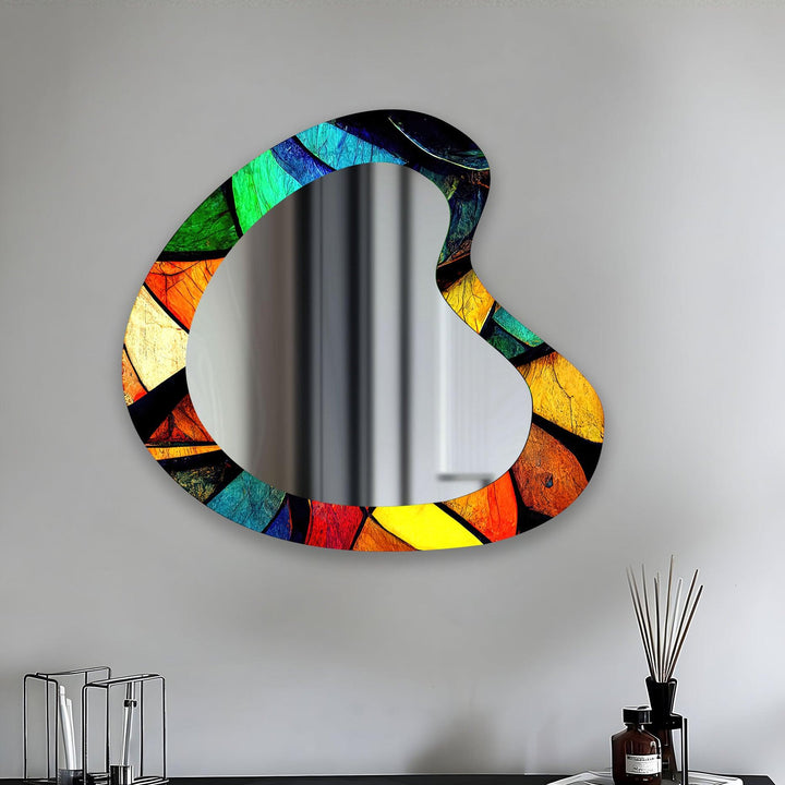 Colorful Modern Asymmetrical Wall Mirror