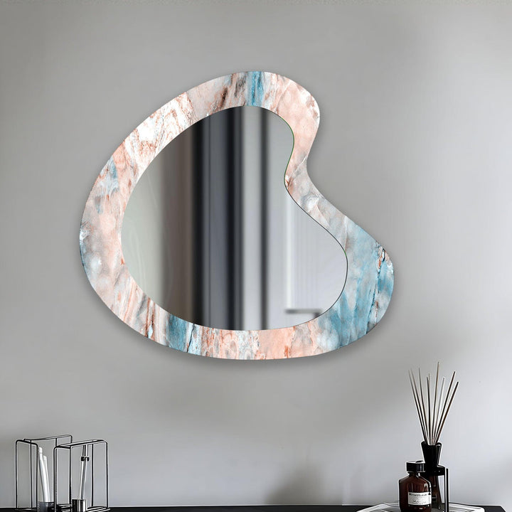 Pink Marble Elegant Glass Wall Mirror