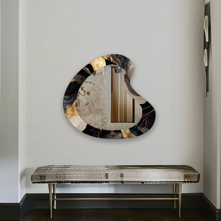 Black Marble Decorative Wall Mirror