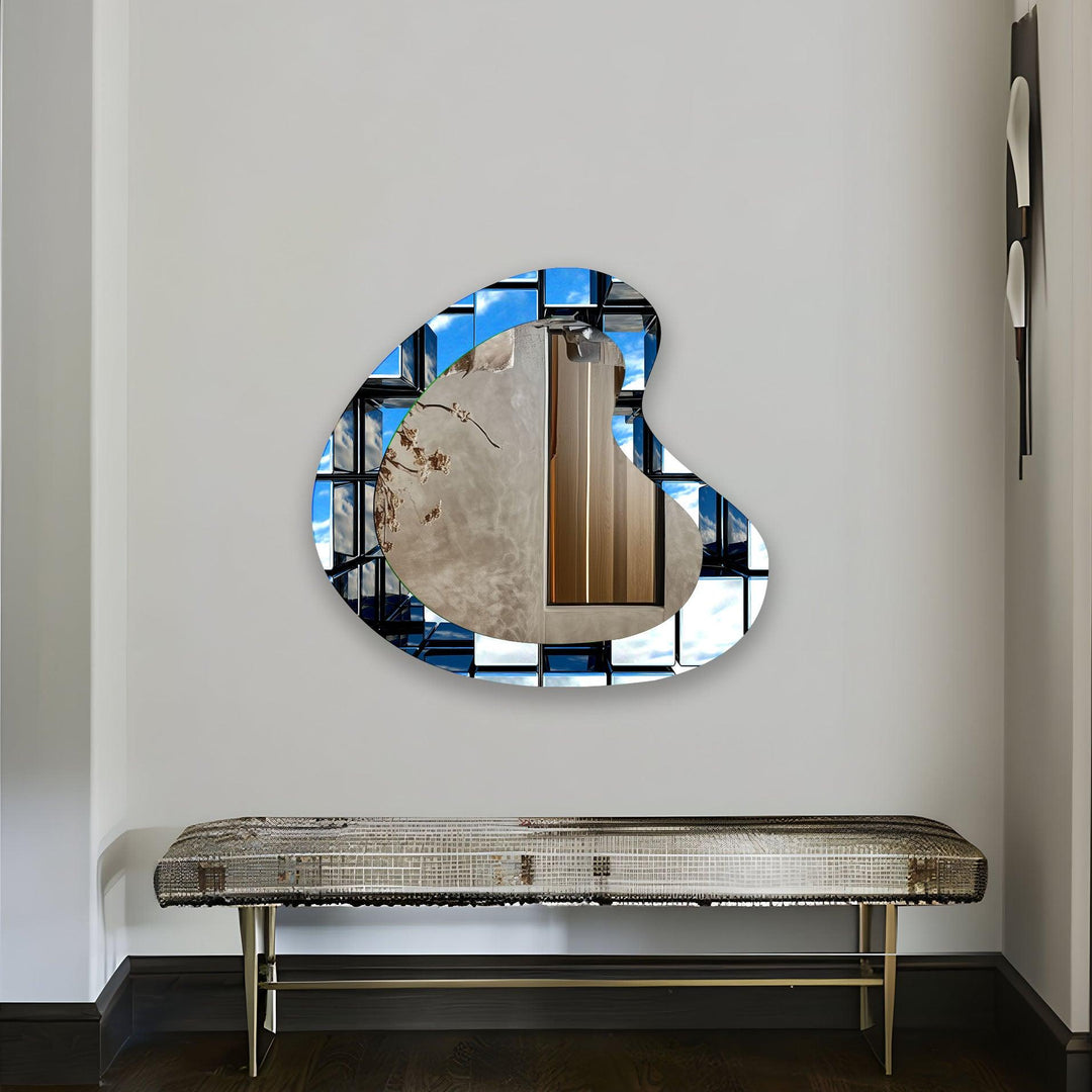 Modern Asymmetrical Glass Wall Mirror