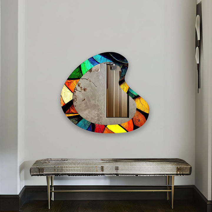 Colorful Modern Asymmetrical Wall Mirror