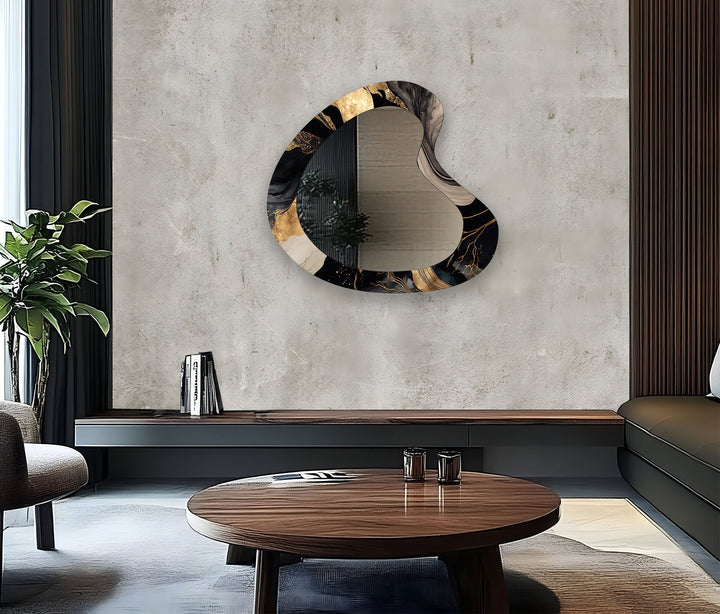 Black Marble Decorative Wall Mirror