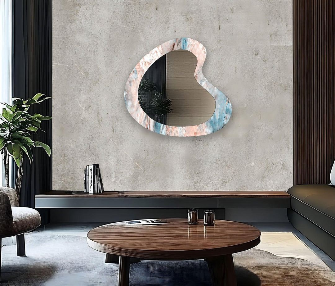 Pink Marble Elegant Glass Wall Mirror