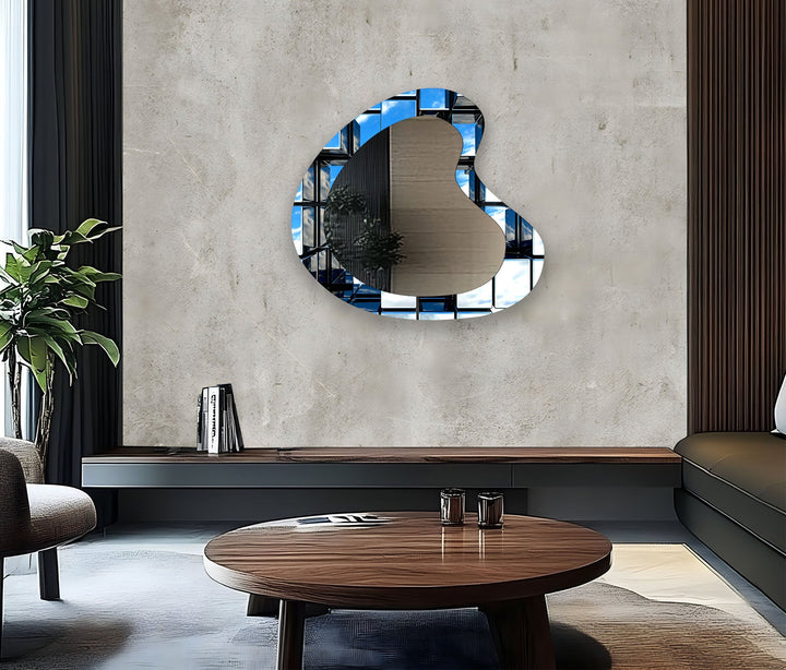 Modern Asymmetrical Glass Wall Mirror