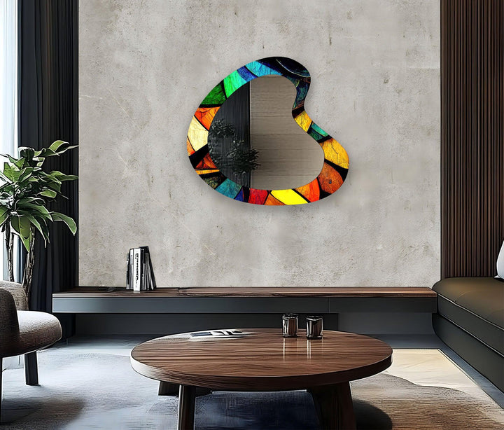 Colorful Modern Asymmetrical Wall Mirror