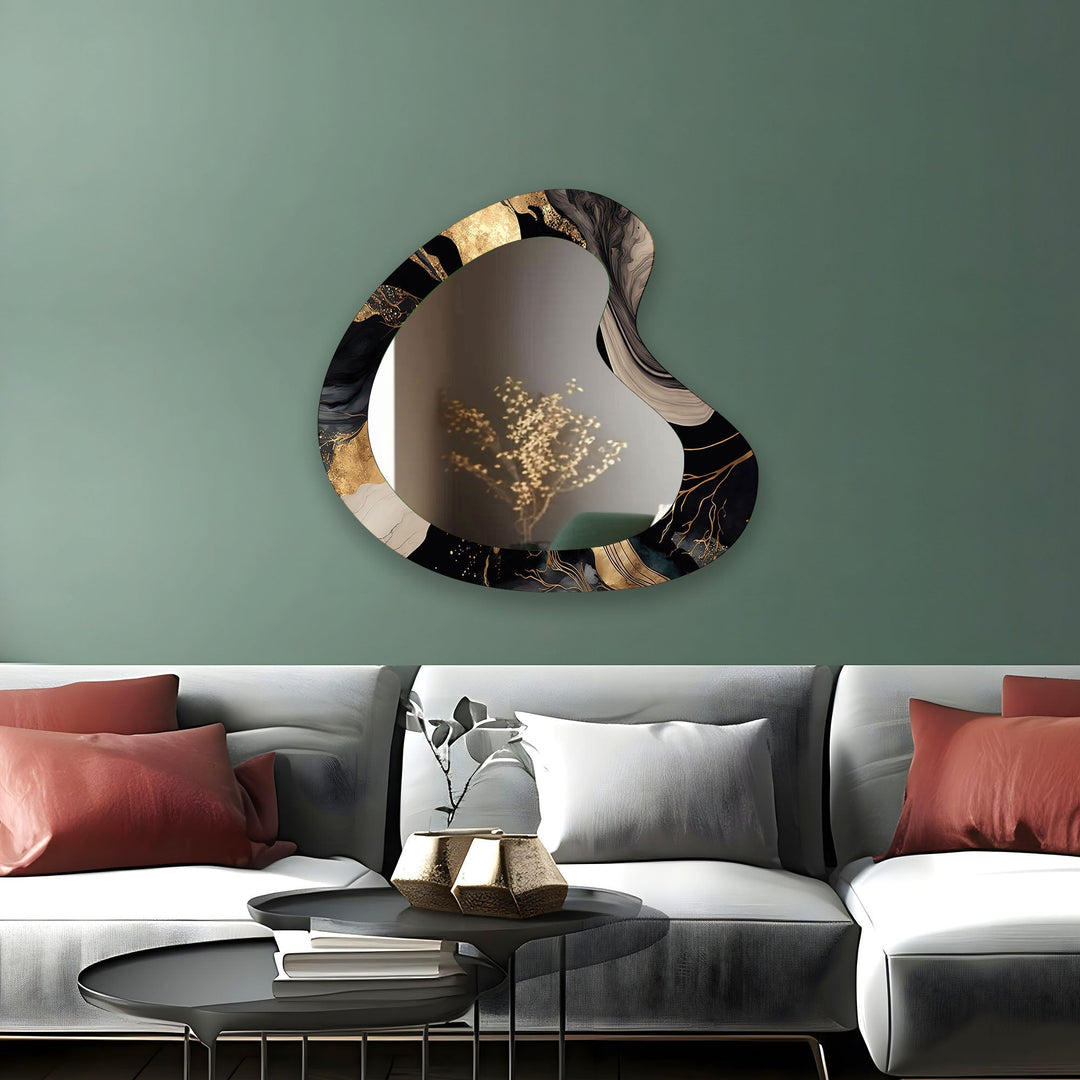 Black Marble Decorative Wall Mirror