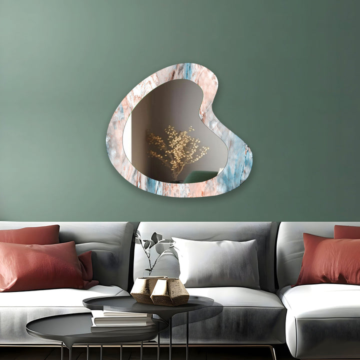 Pink Marble Elegant Glass Wall Mirror