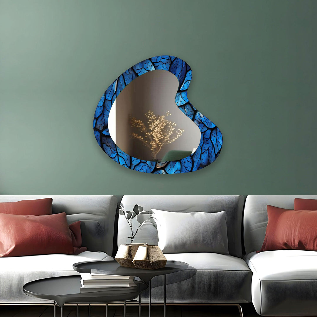 Stained Asymmetrical Glass Wall Mirror