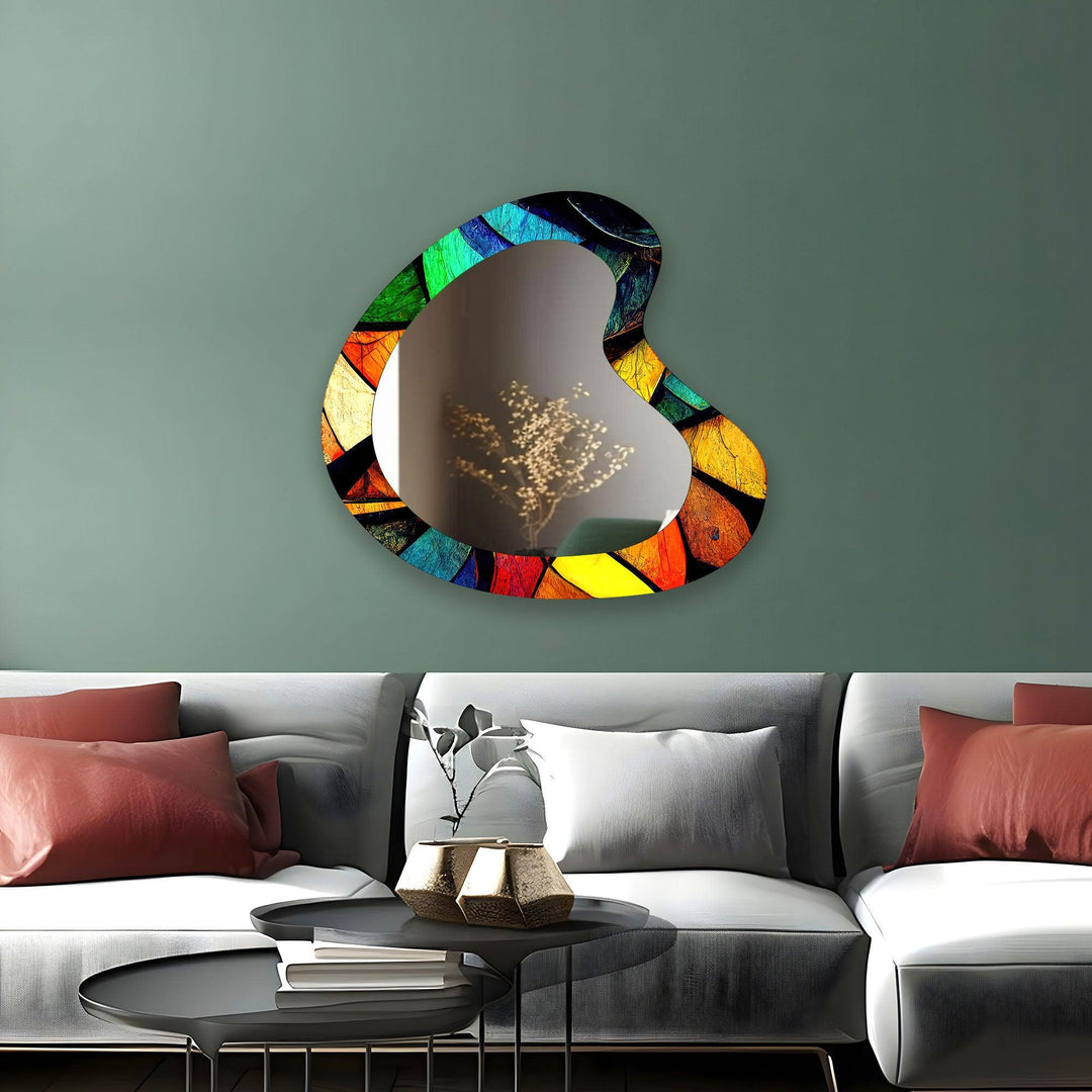 Colorful Modern Asymmetrical Wall Mirror