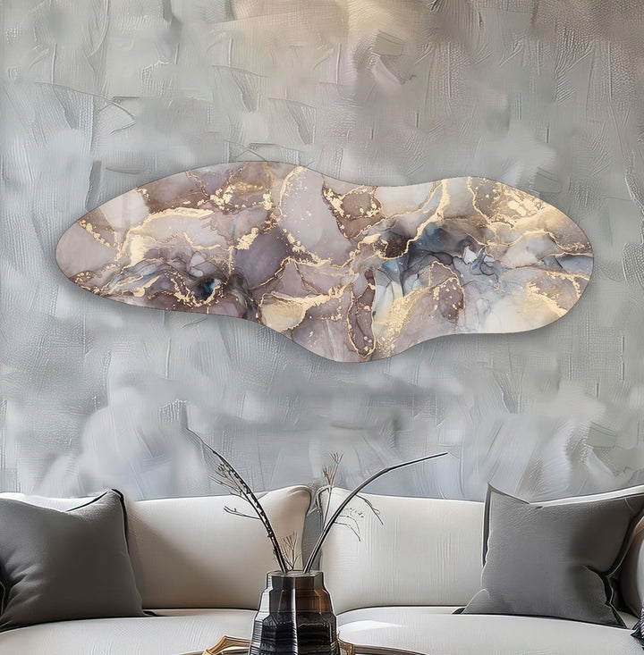 Irregular Asymmetrical Marble Design Glass Wall Art photo print on glass, prints on glass wall art
