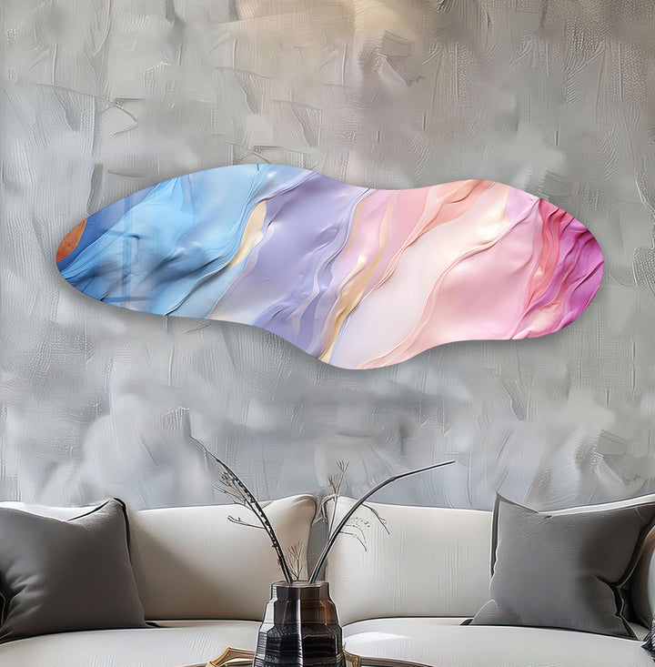 Stylish Pink Abstract Irregular Glass Wall Art, custom glass photo prints, large glass prints
