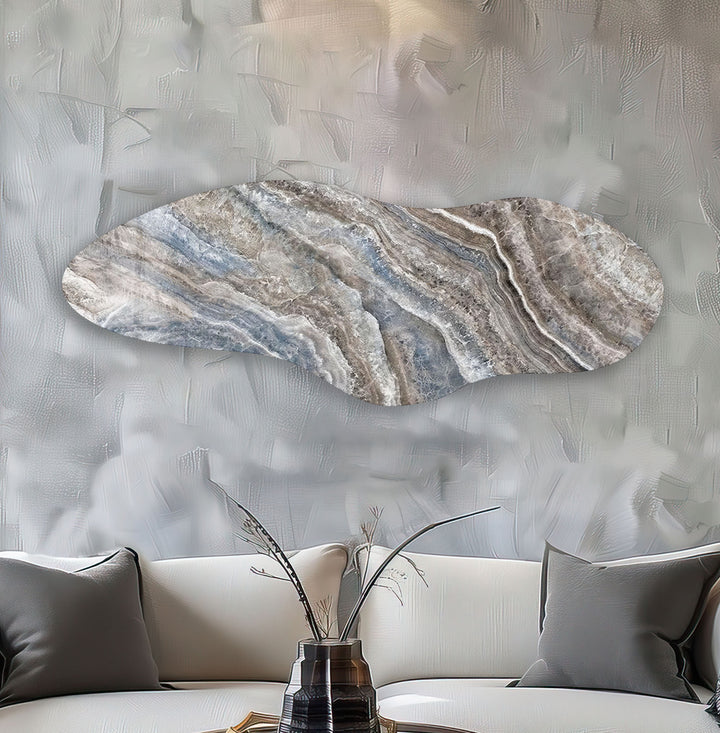 Decorative Blue Marble Irregular Glass Wall Art, glass image printing, glass prints from photos
