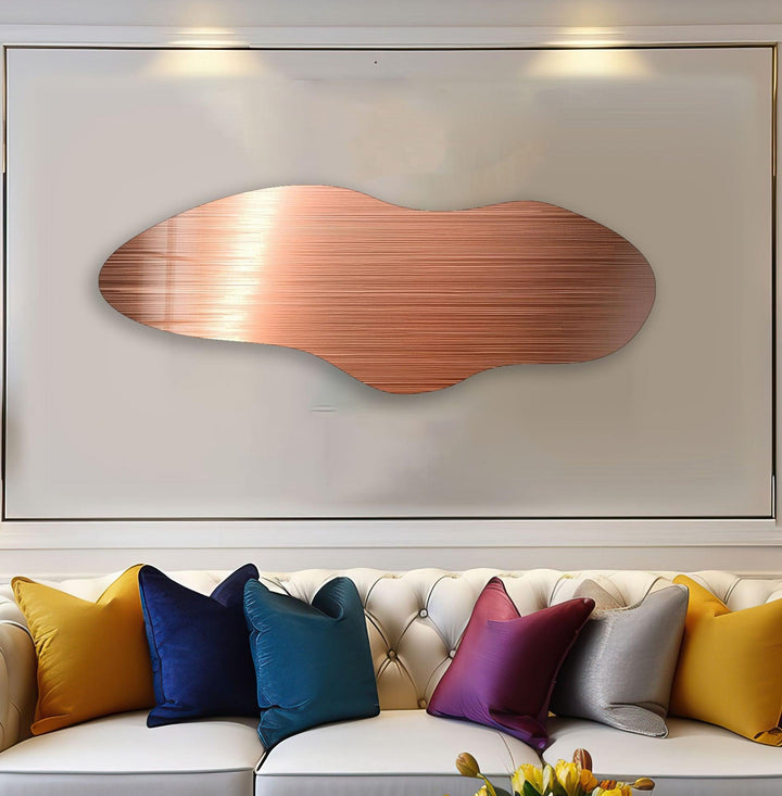 Irregular Asymmetrical Bronze Glass Wall Art glass art painting, glass art for the Wall
