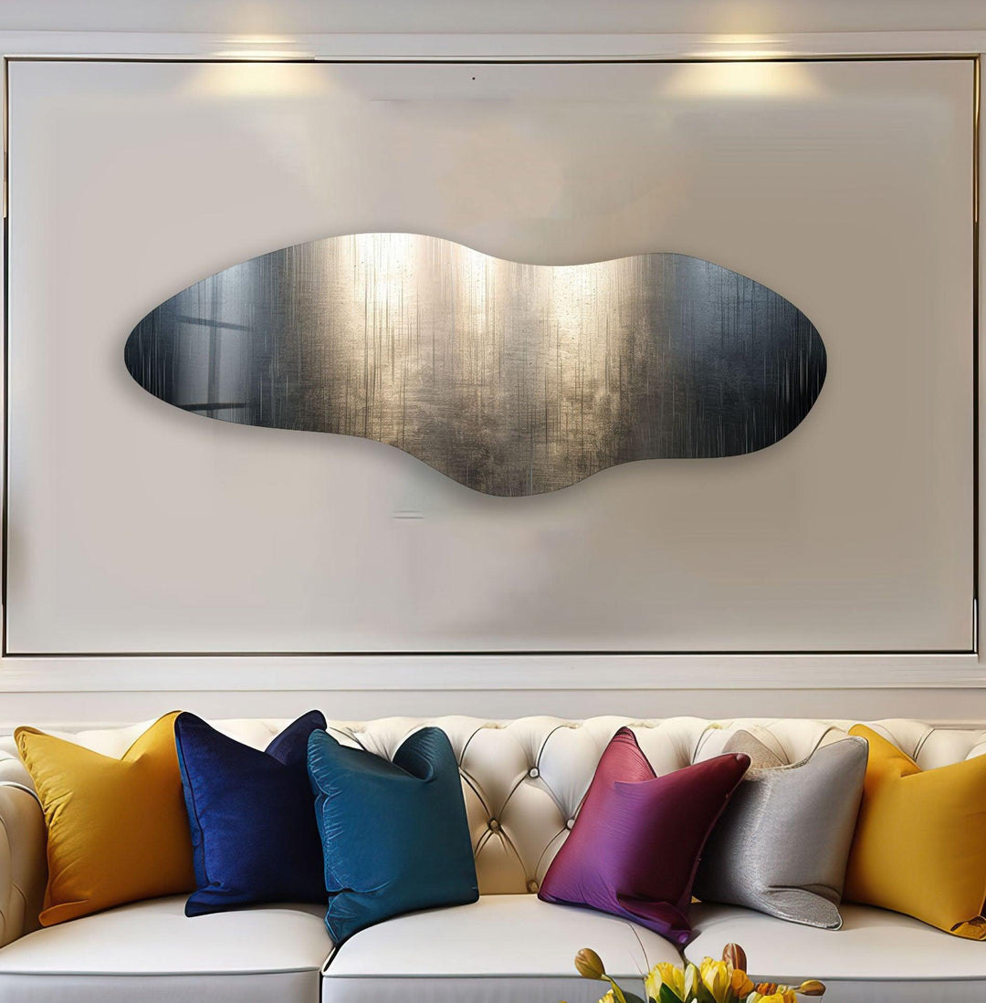 Irregular Asymmetrical Silver Glass Wall Art photo print on glass, prints on glass wall art
