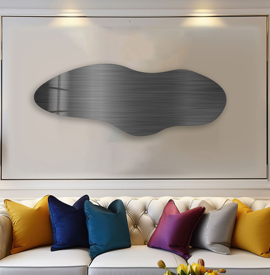 Irregular Asymmetrical Black Glass Wall Art print picture on glass, Tempered Glass Wall Art
