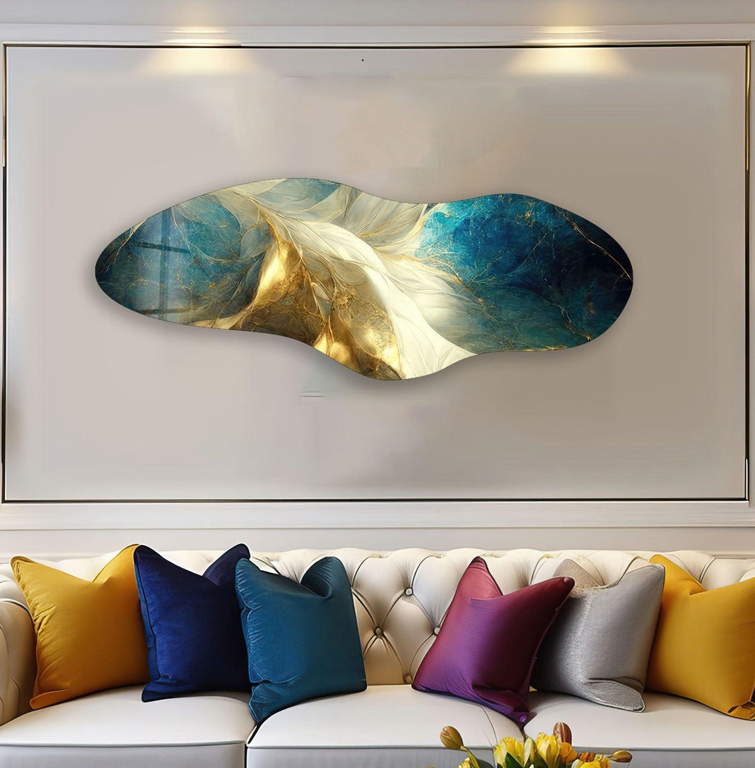 Irregular Asymmetrical Shiny Abstract Glass Wall Art glass pictures for Wall, glass prints wall art
