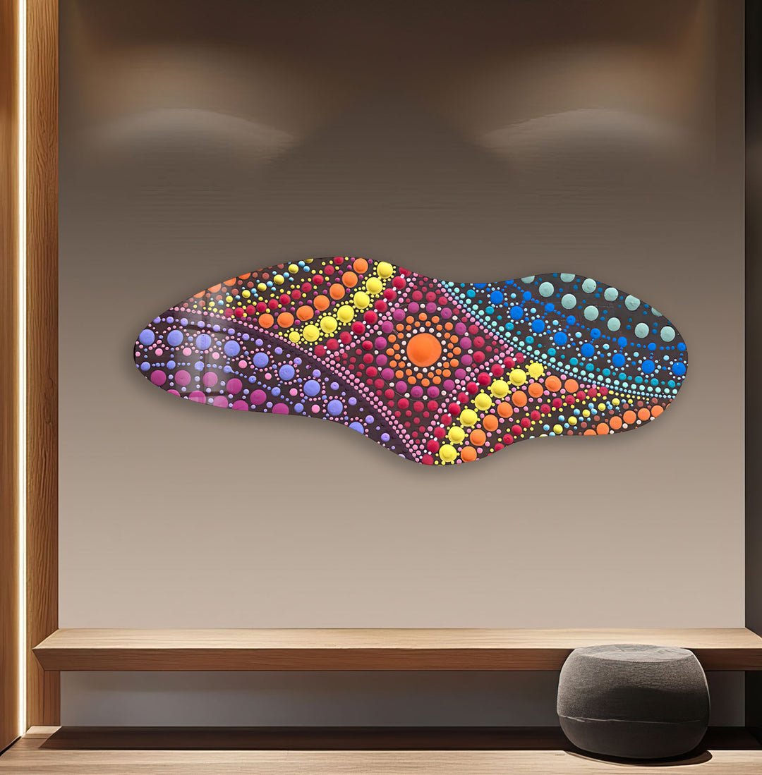 Pink Mosaic Decorative Irregular Glass Wall Art, glass image printing, glass prints from photos
