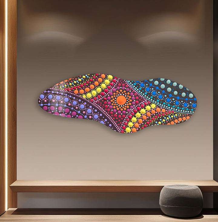 Pink Mosaic Decorative Irregular Glass Wall Art, glass image printing, glass prints from photos
