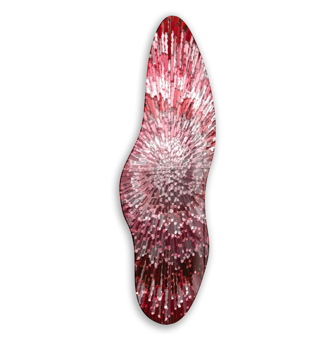 Abstract Red Helix Asymmetrical Glass Wall Art, glass image printing, glass prints from photos
