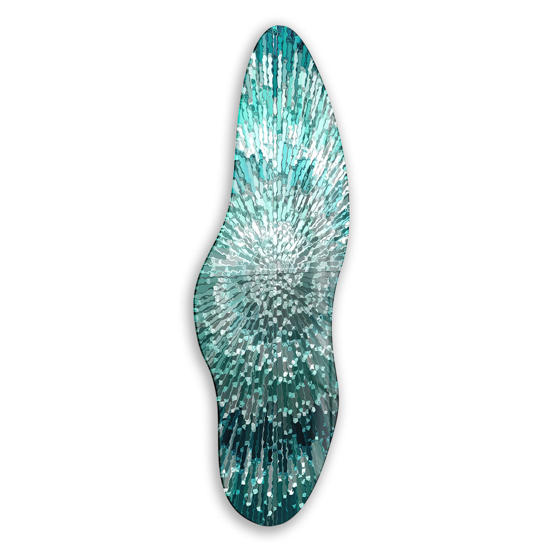 Turquoise Helix Irregular Glass Wall Art, glass pictures for Wall, glass prints wall art
