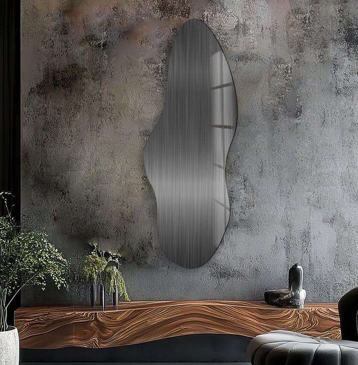 Irregular Asymmetrical Black Glass Wall Art custom glass photo prints, large glass prints
