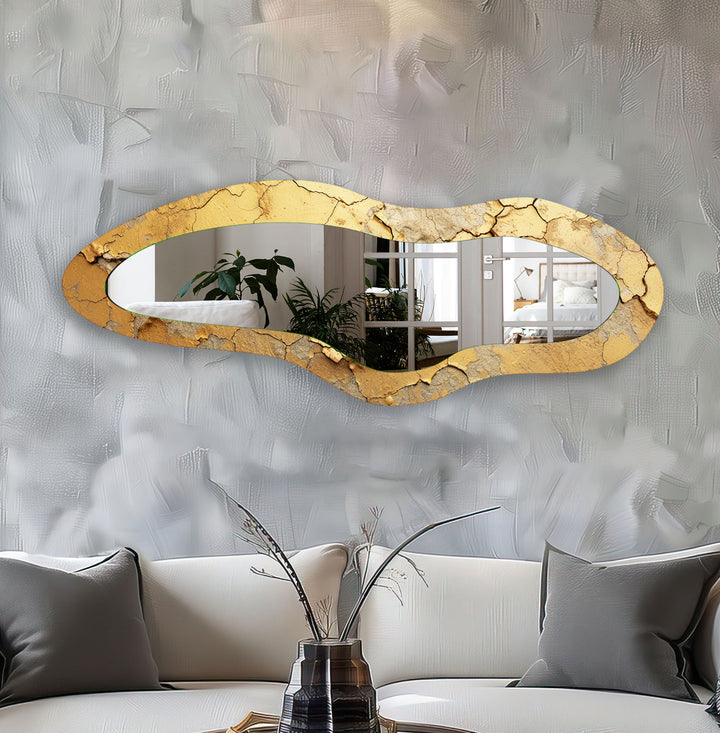 Golden Decorative Full Length Glass Wall Mirror