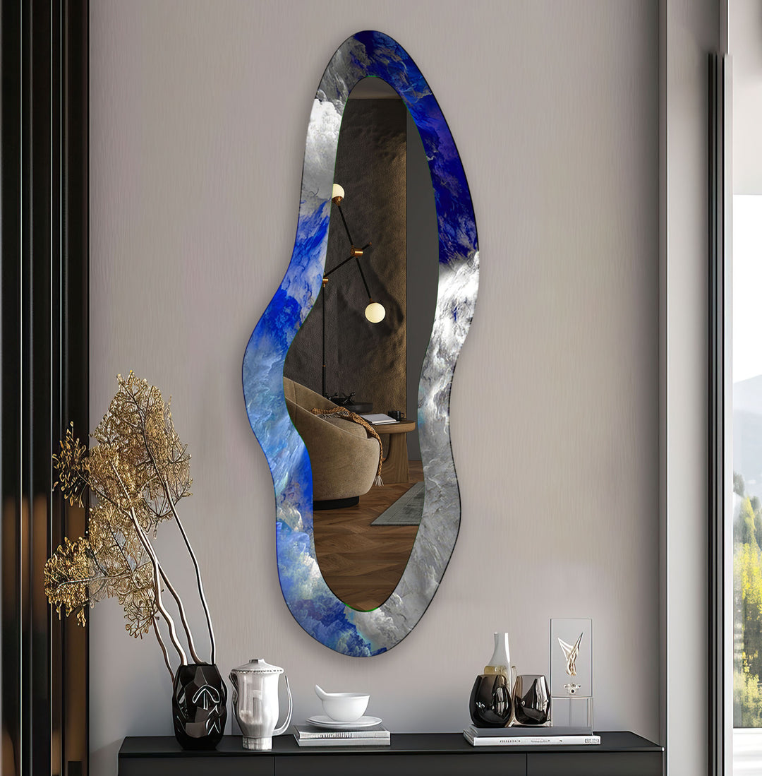 Large Irregular Glass Wall Mirror