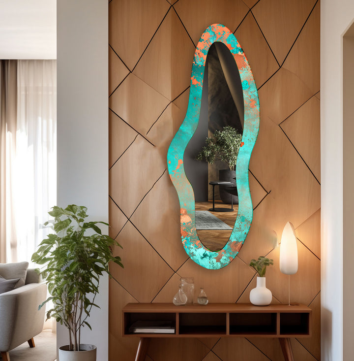 Green Asymmetrical Full Length Wall Mirror