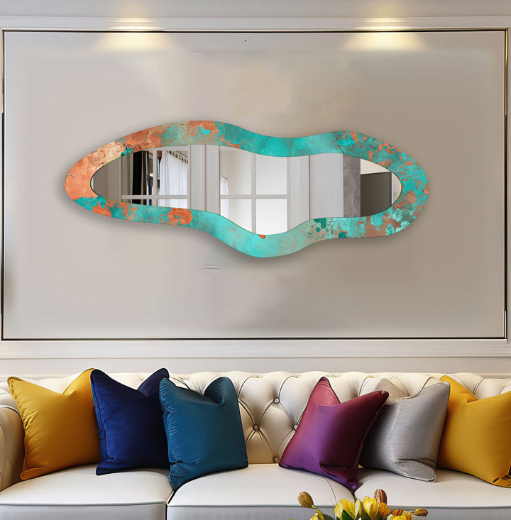 Green Asymmetrical Full Length Wall Mirror