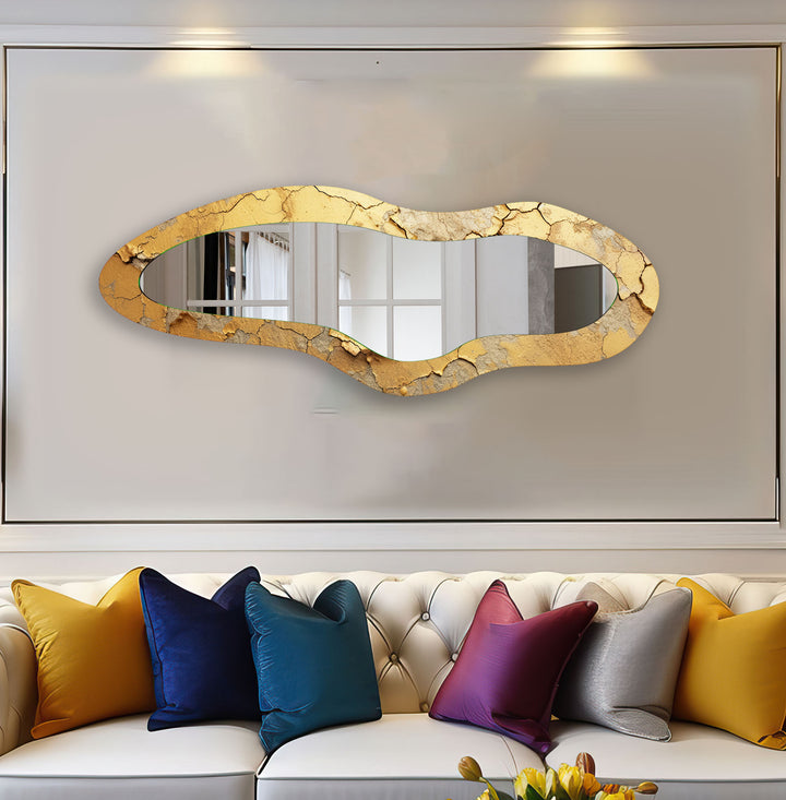 Golden Decorative Full Length Glass Wall Mirror